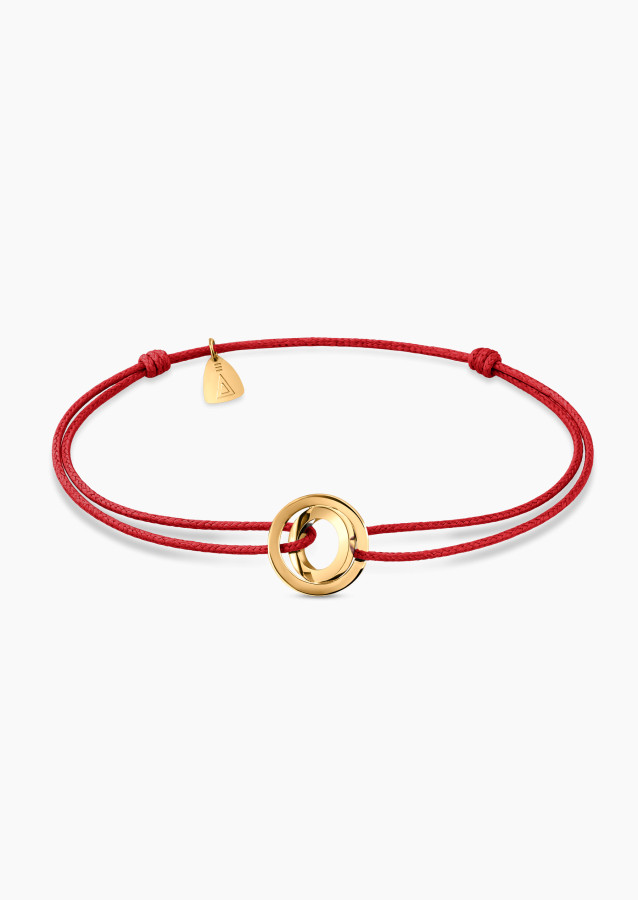 
                                                                                    Bracelet Alba en or jaune et cordon rouge orangé
                                                                            