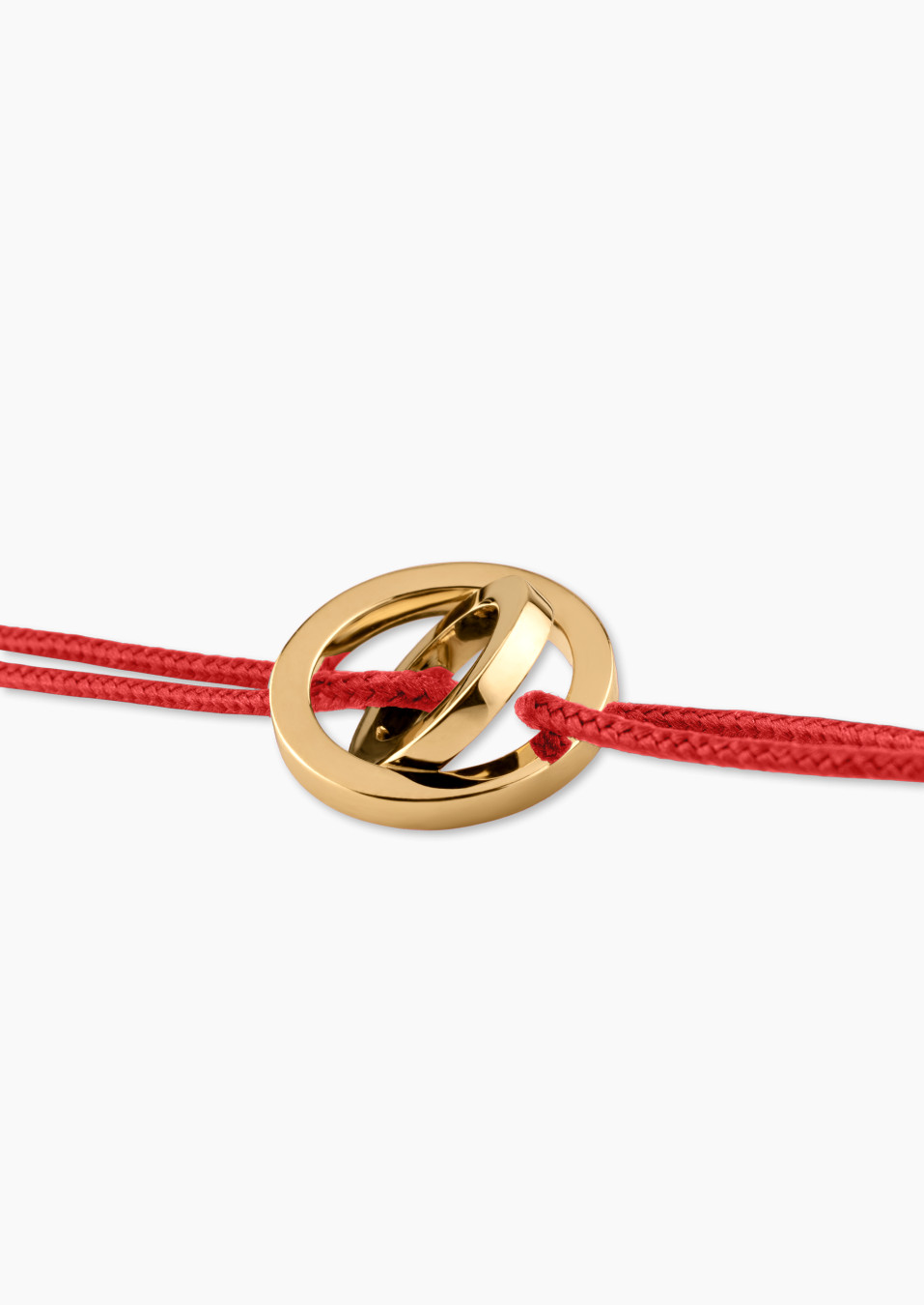 Bracelet Alba en or jaune et cordon rouge orangé