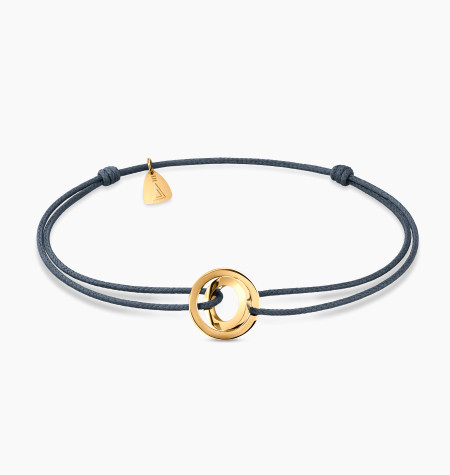 
                                                                                            Bracelet Alba en or jaune et cordon gris
                                                                                    