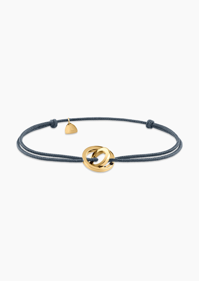Bracelet Alba en or jaune et cordon gris