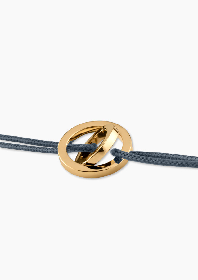 Bracelet Alba en or jaune et cordon gris