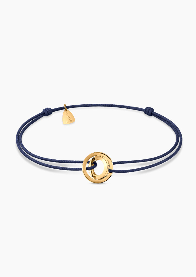 Bracelet Alba en or jaune et cordon bleu