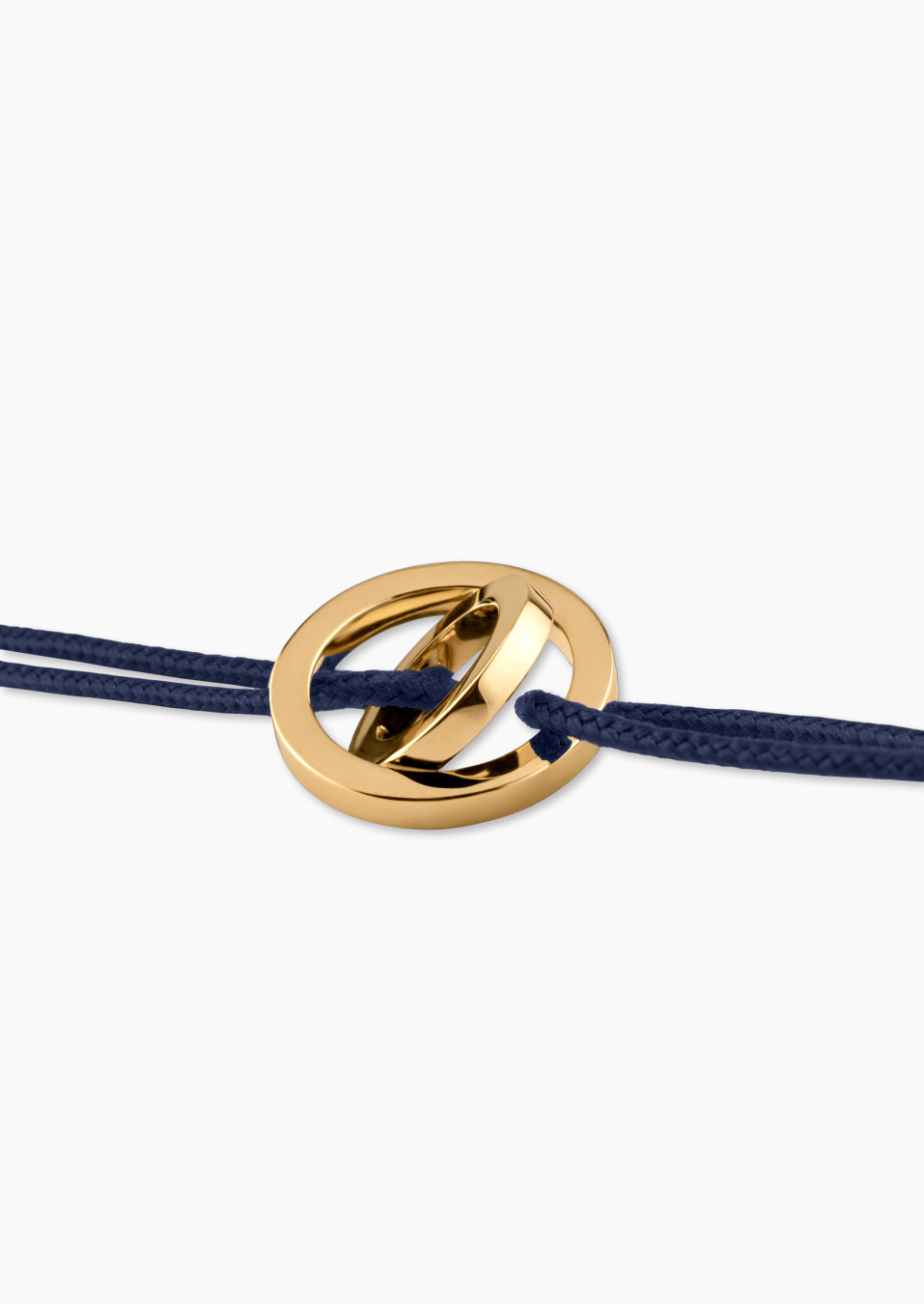 Bracelet Alba en or jaune et cordon bleu