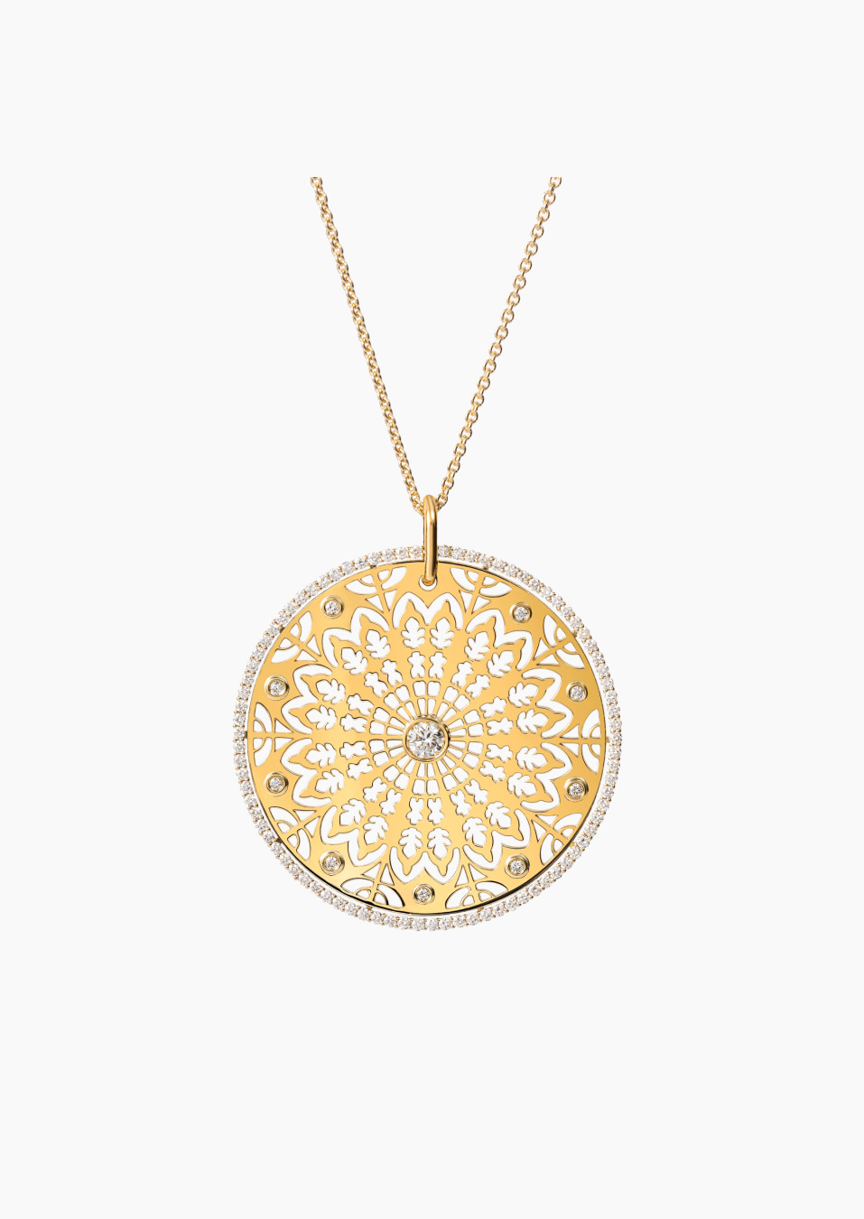 Médaille Colette Rosace en or jaune et diamants