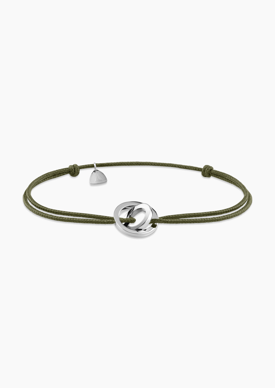 Bracelet Alba cordon kaki en or blanc