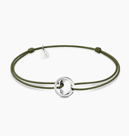 
                                                                                    Bracelet Alba cordon kaki en or blanc
                                                                            