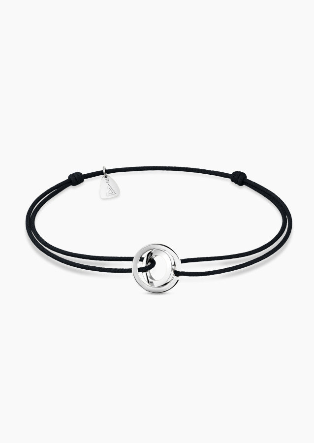 Bracelet Alba cordon noir en or blanc