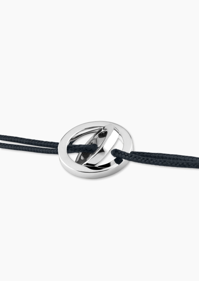 Bracelet Alba cordon noir en or blanc