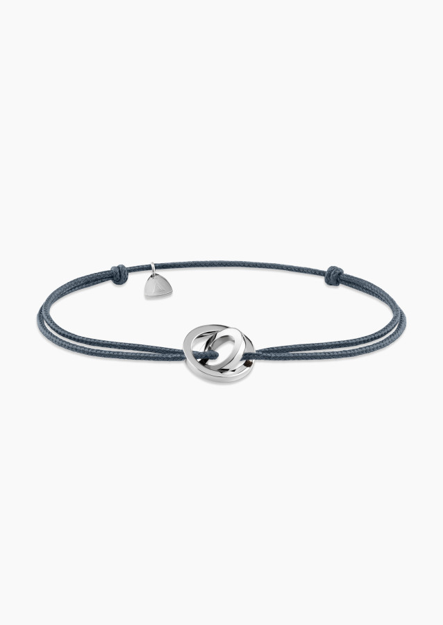 Alba grey cord bracelet in white gold | LEPAGE Jewelry
