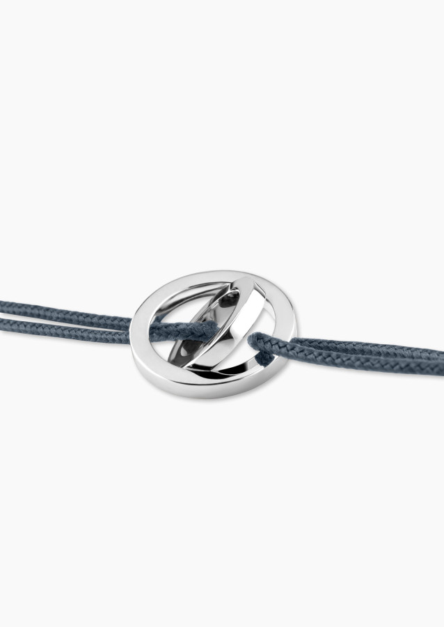 Alba grey cord bracelet in white gold | LEPAGE Jewelry
