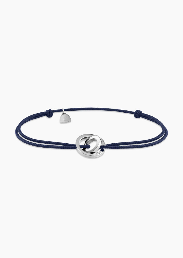 Bracelet Alba cordon bleu marine en or blanc