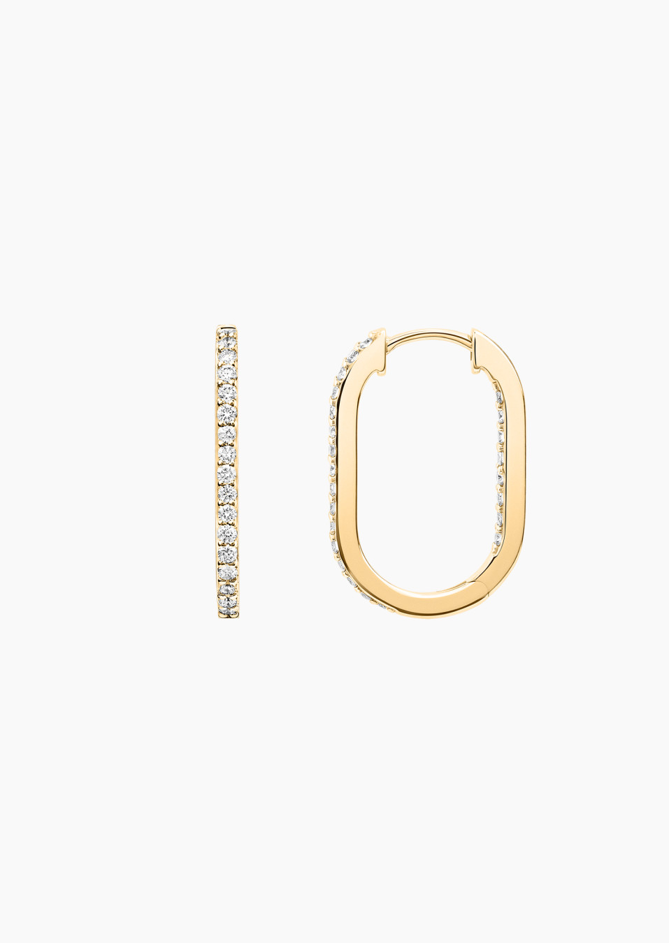 Orso small model hoop earrings gold and diamonds | LEPAGE