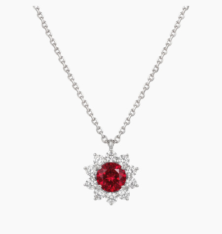 
                                                                                    Collier Marguerite en or, rubis et diamants | Maison Lepage
                                                                            
