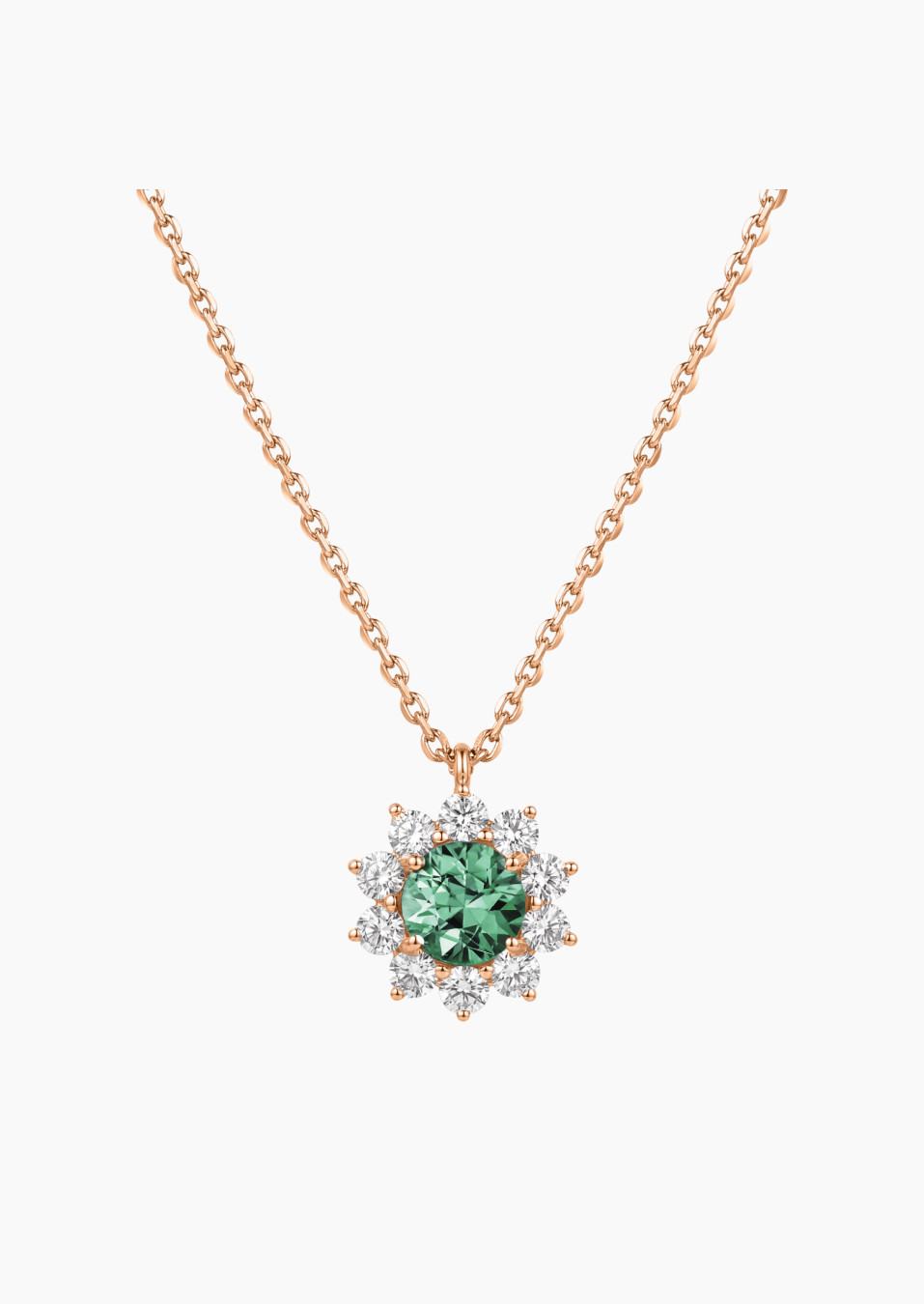 Marguerite necklace in gold, green sapphire and diamonds | Maison Lepage