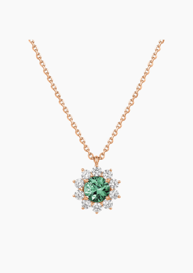 Collier Marguerite en or, saphir vert et diamants | Maison Lepage
