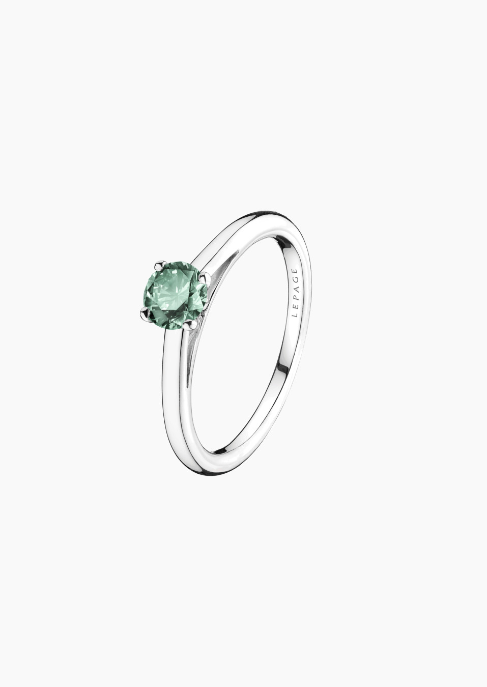 Promesse solitaire ring - Green sapphire
