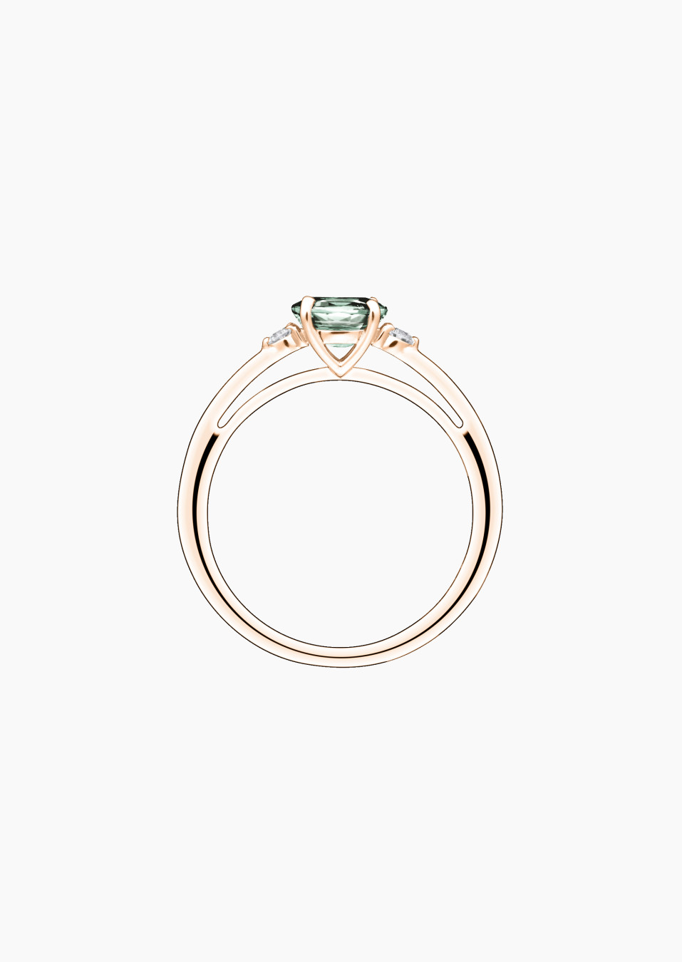 Juliette ring - Green sapphire and diamonds