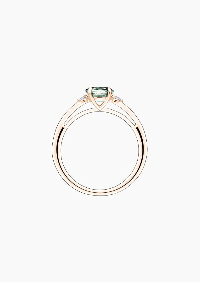 Juliette ring - Green sapphire and diamonds