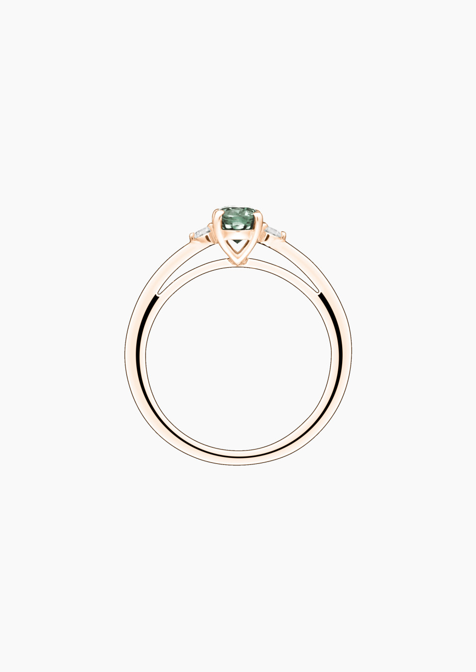 Roméo ring - Green sapphire and diamonds