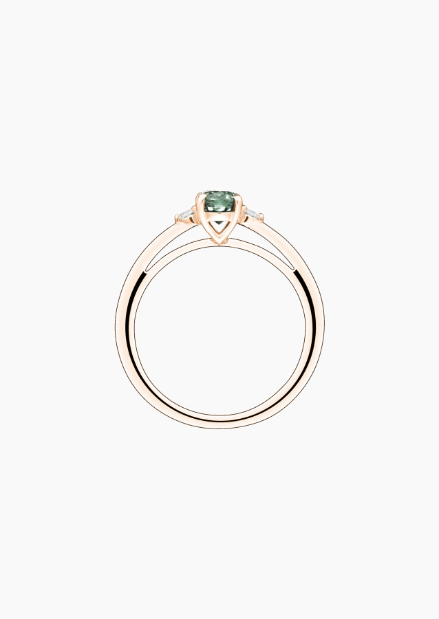Roméo ring - Green sapphire and diamonds