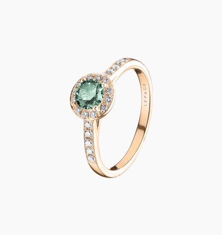 
                                                                                    Coquette solitaire ring - Green sapphire and diamonds
                                                                            