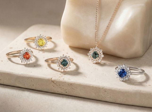 Dentelle : une bague précieuse où le saphir de couleur rencontre la finesse joaillière