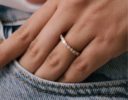 rose gold and diamond ring