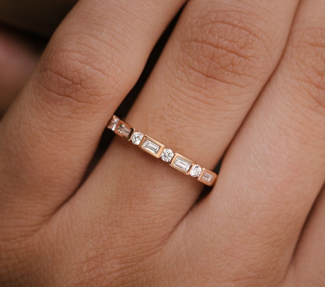 rose gold and diamond ring