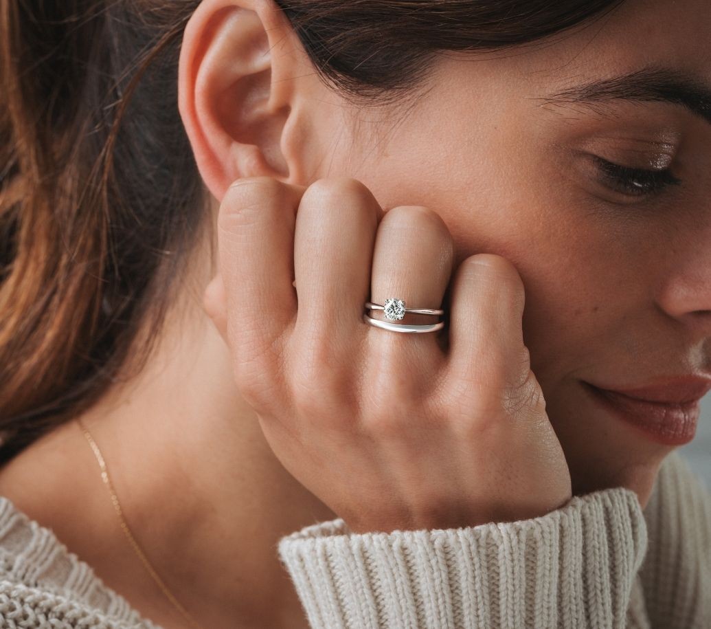 white gold and diamond ring from the Evidence collection 