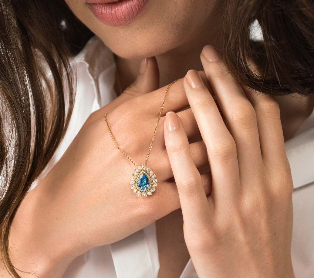 collier suzanne aigue marine