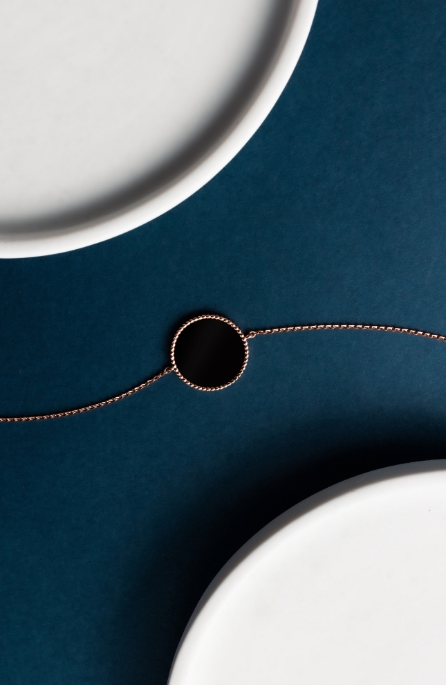 bracelet colette chromatique onyx et or rose