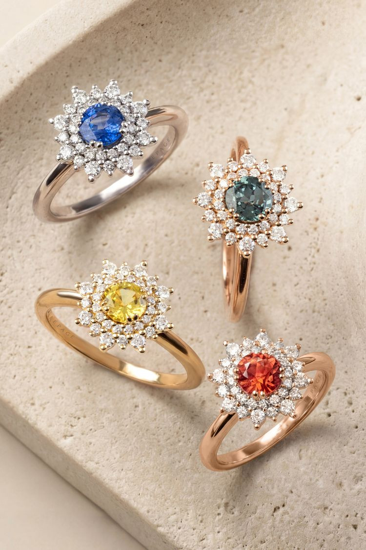 bagues Dentelle en saphir de couleur