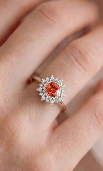 bague dentelle saphir orange