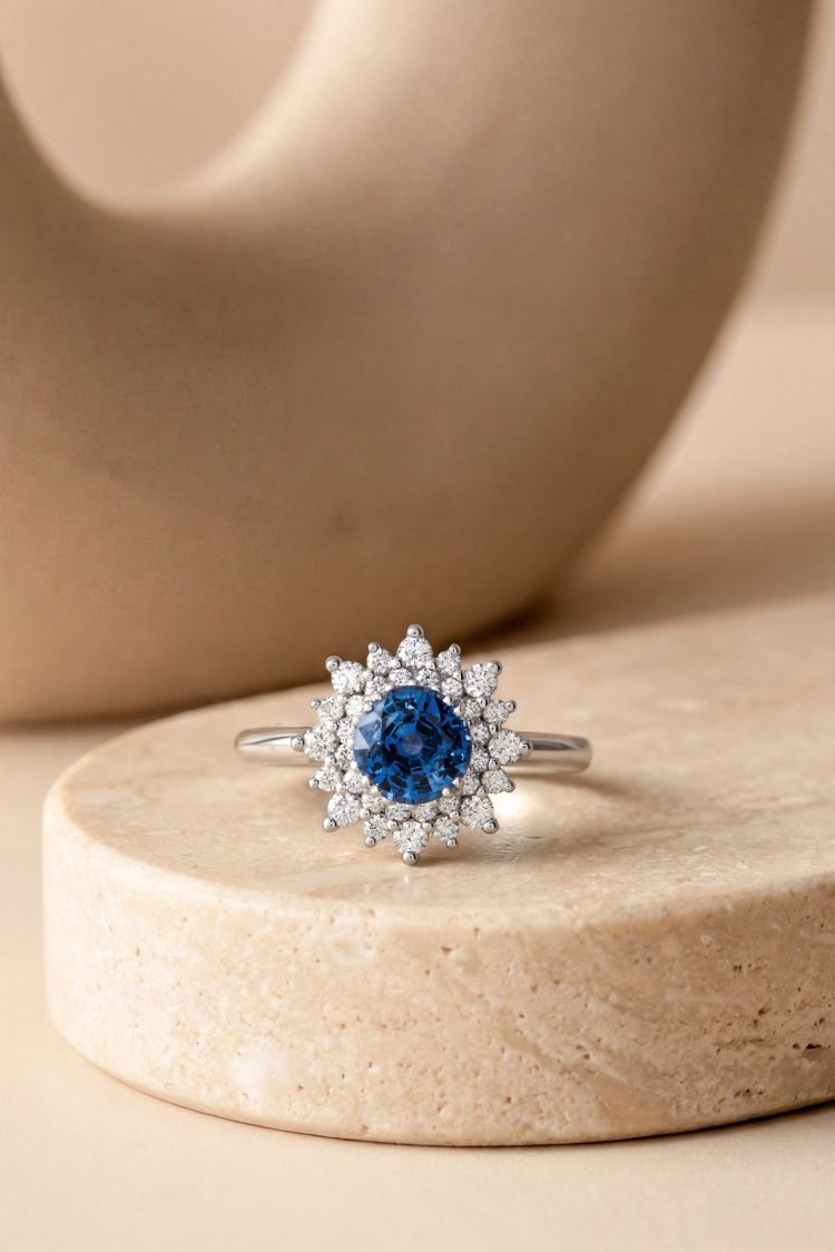 bague saphir bleu