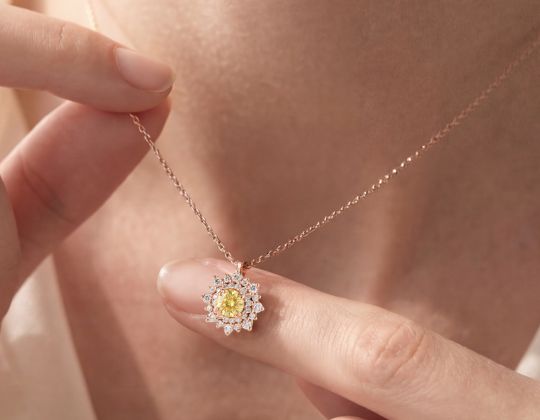 collier saphir jaune