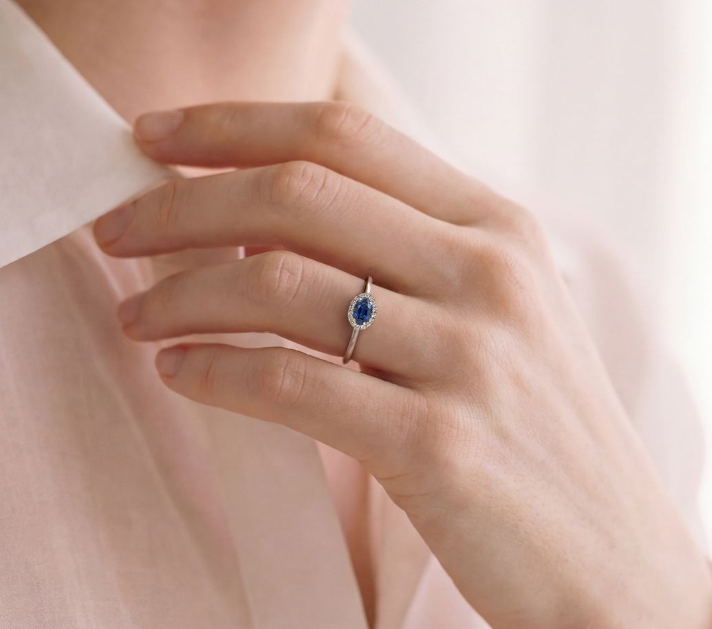 bague en or et saphir