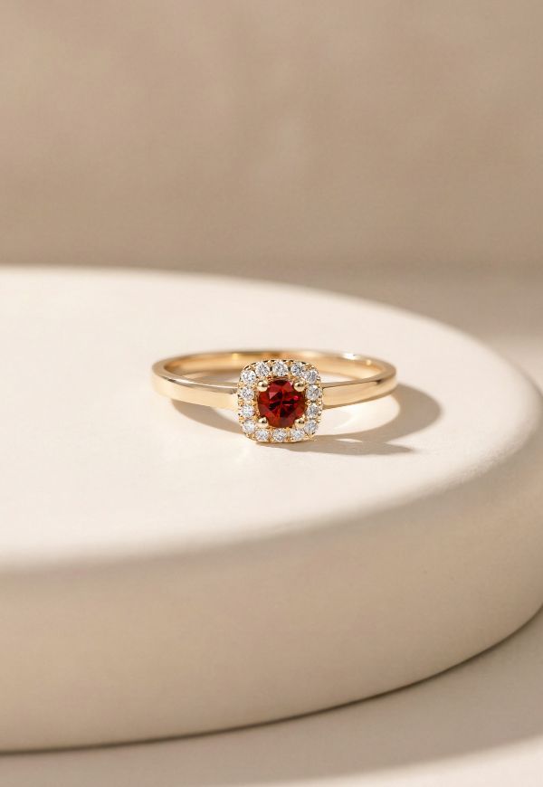 Bague jolie rose rubis