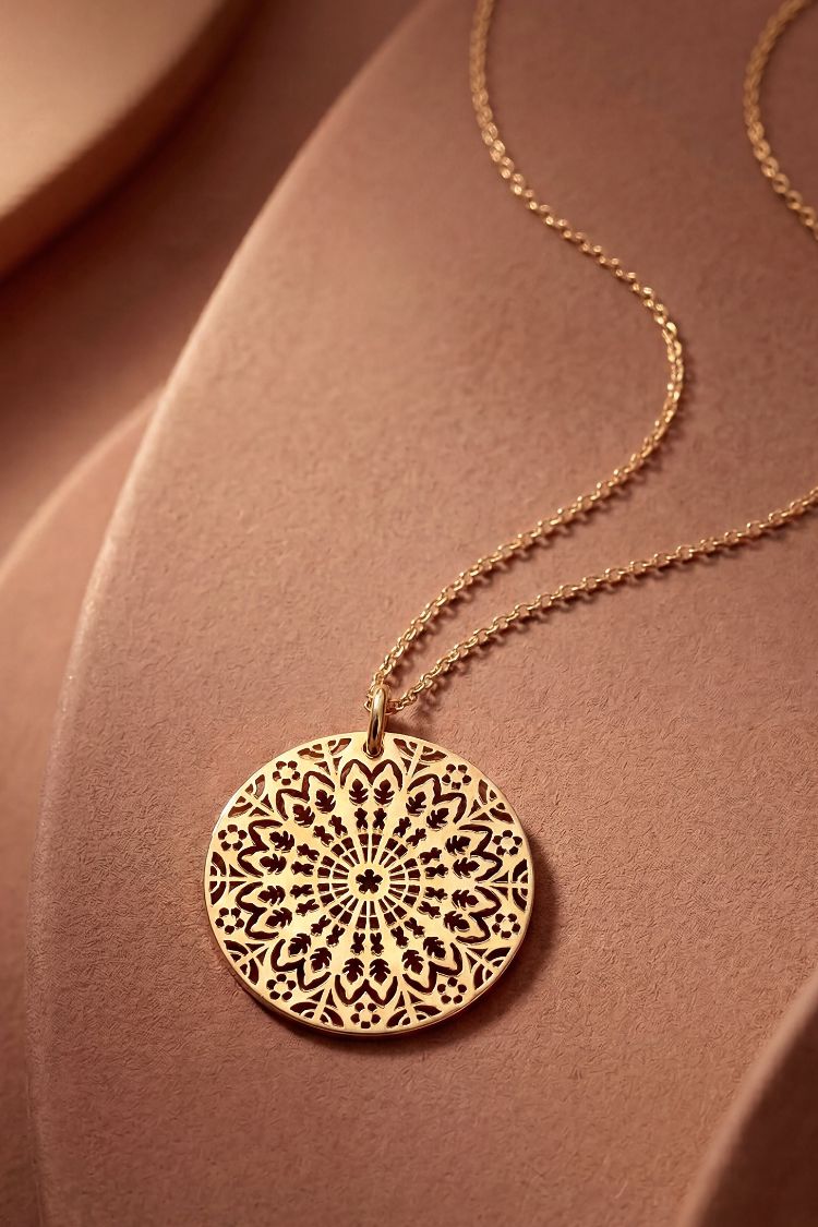 médaille colette rosace en or jaune